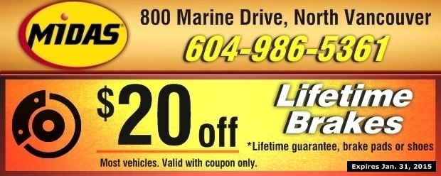 Brakes 20 00 Off At Midas Auto Repair Coupons West Vancouver BC 