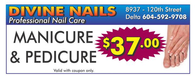Manicure & Pedicure 37.00 at Divine Nails Health & Beauty Salons