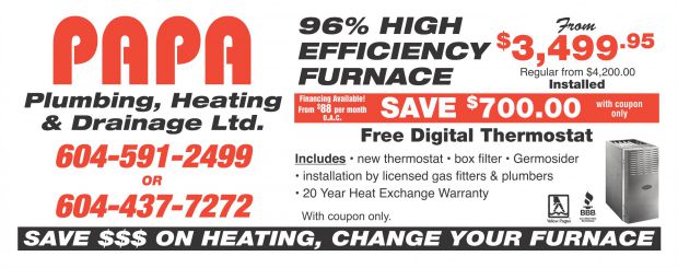 New Furnace From 3 499 95 At Papa Plumbing Heating Drainage Ltd
